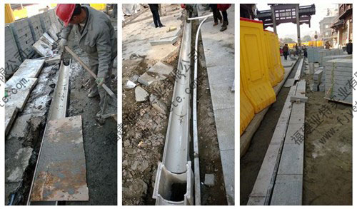 侧缝不锈钢缝隙式盖板施工